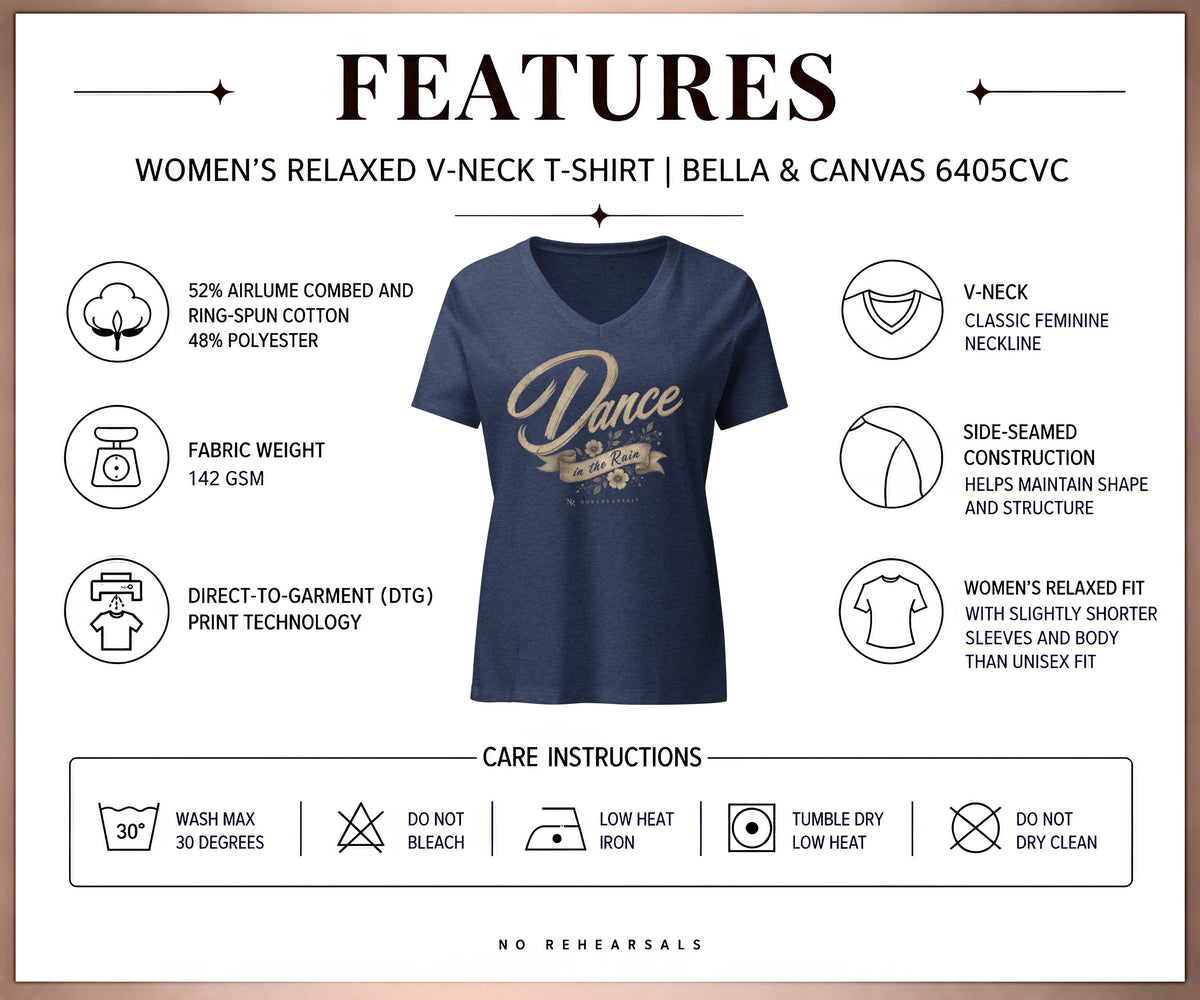 DANCE IN THE RAIN Women’s V-Neck T-Shirt
