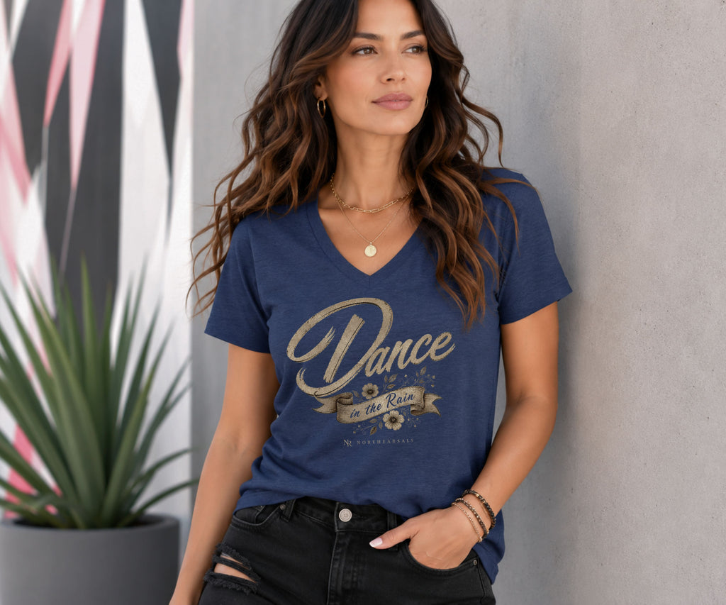 DANCE IN THE RAIN Women’s V-Neck T-Shirt