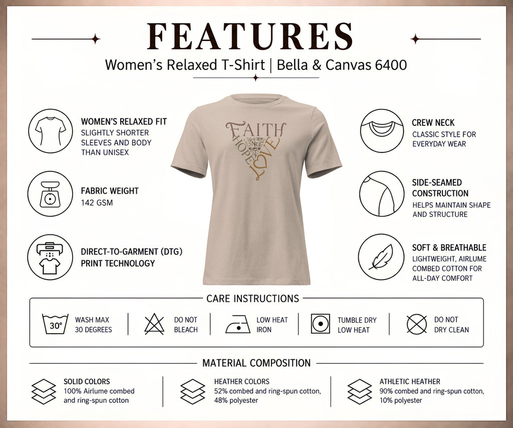 FAITH HOPE LOVE Women's Graphic T-Shirt