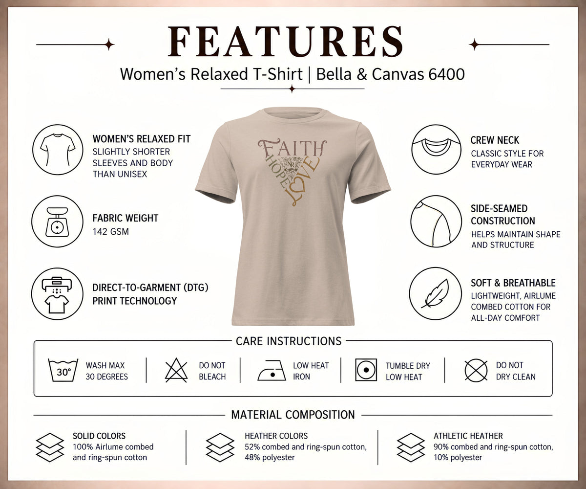FAITH HOPE LOVE Women's Graphic T-Shirt