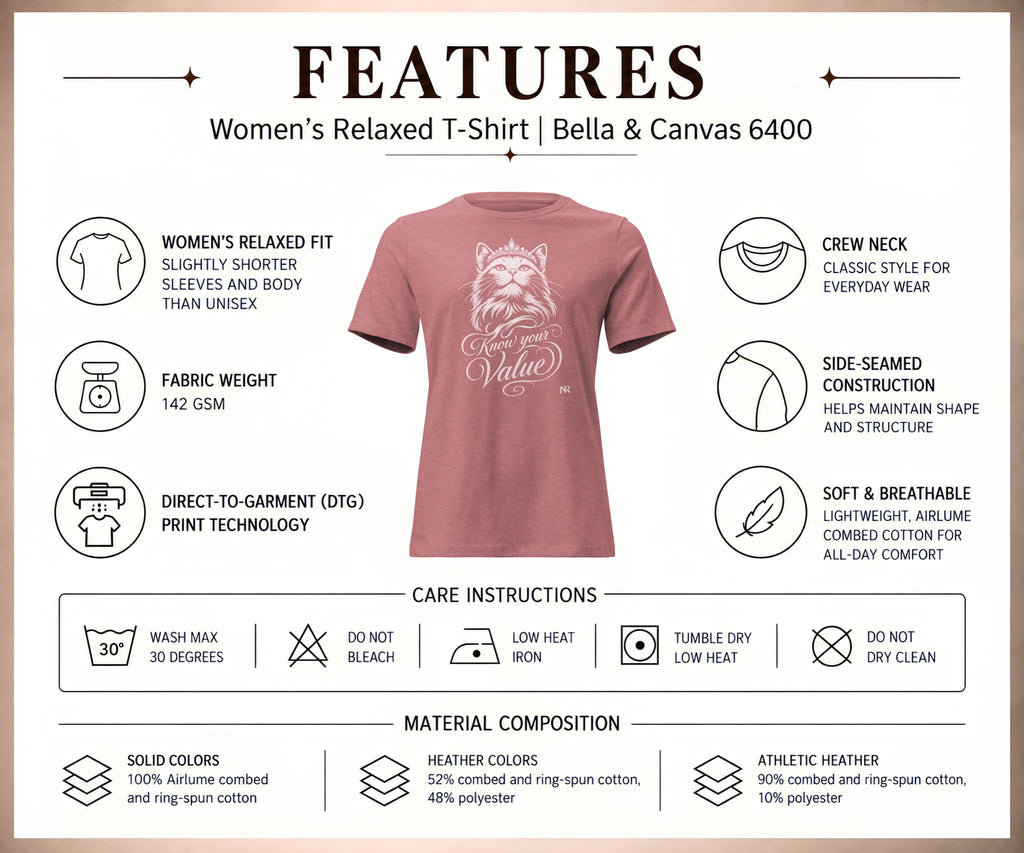 KNOW YOUR VALUE Women’s Cat Graphic Tee