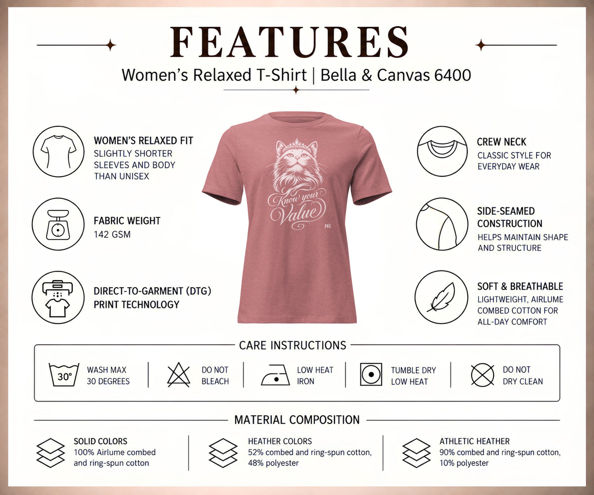 KNOW YOUR VALUE Women’s Cat Graphic Tee