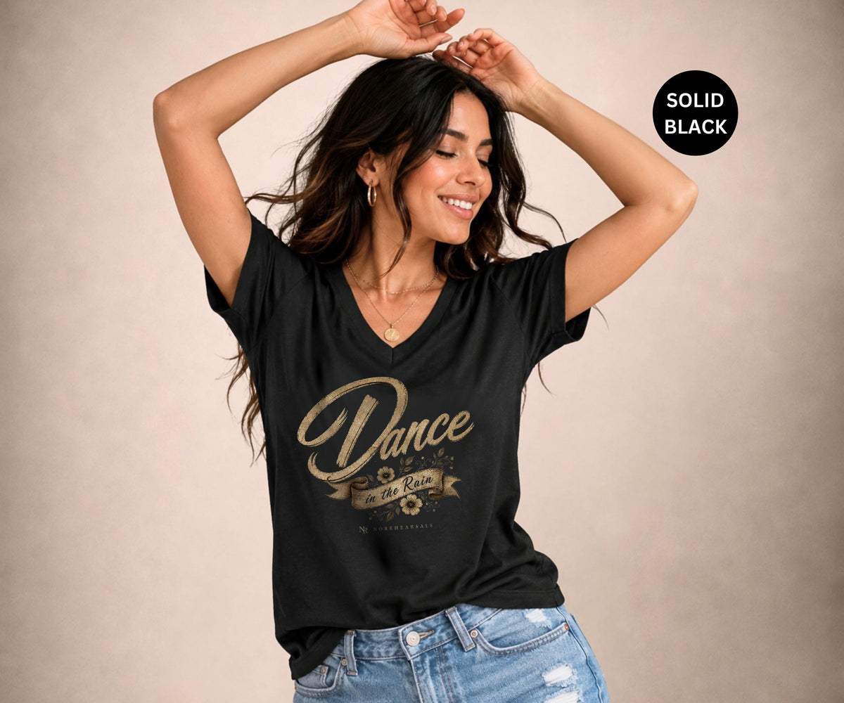 DANCE IN THE RAIN Women’s V-Neck T-Shirt