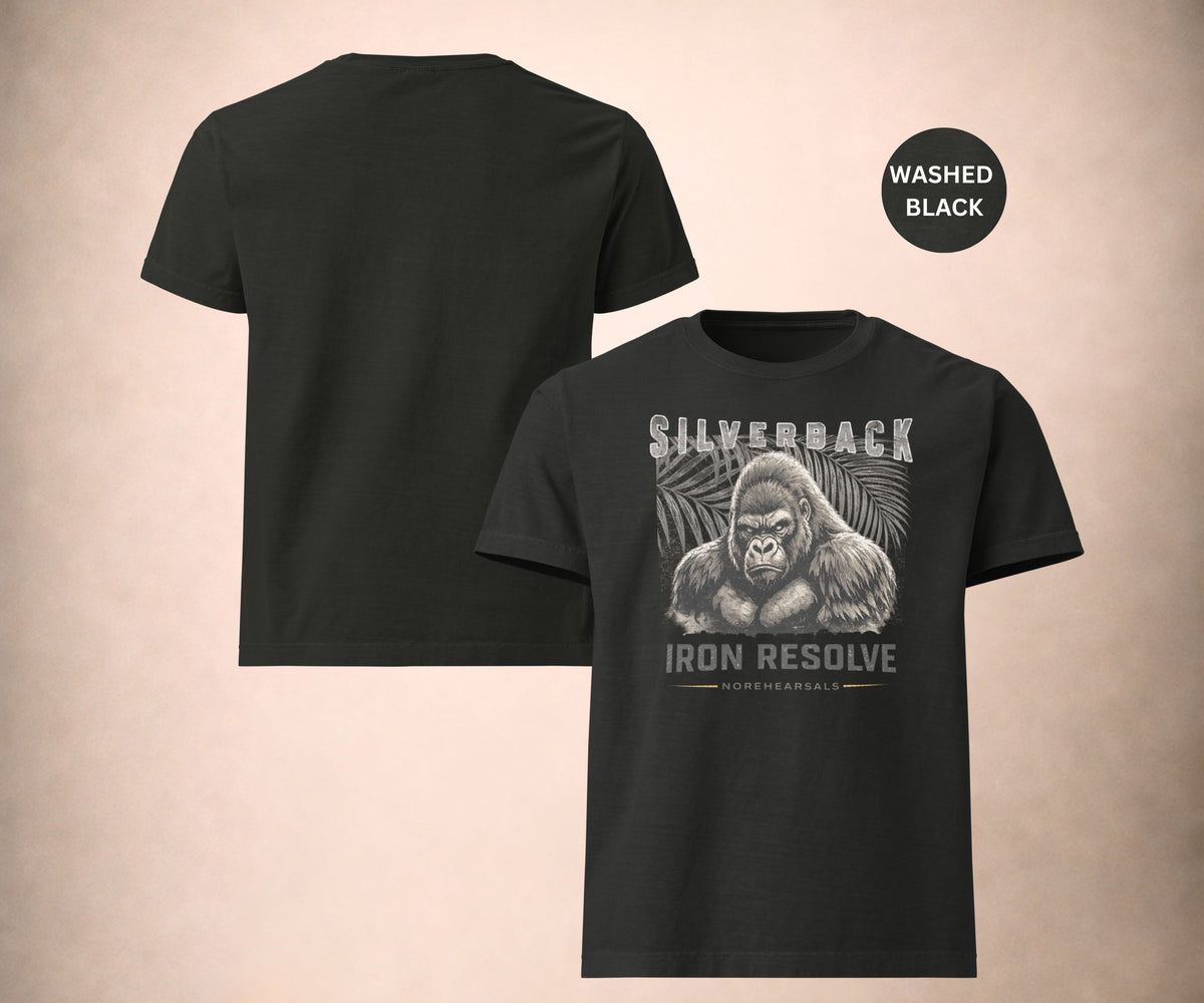SILVERBACK – IRON RESOLVE Men’s Oversized Vintage Wash T-Shirt