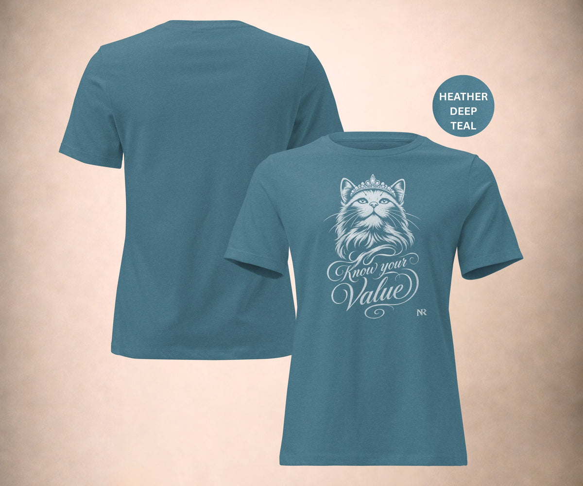 KNOW YOUR VALUE Women’s Cat Graphic Tee