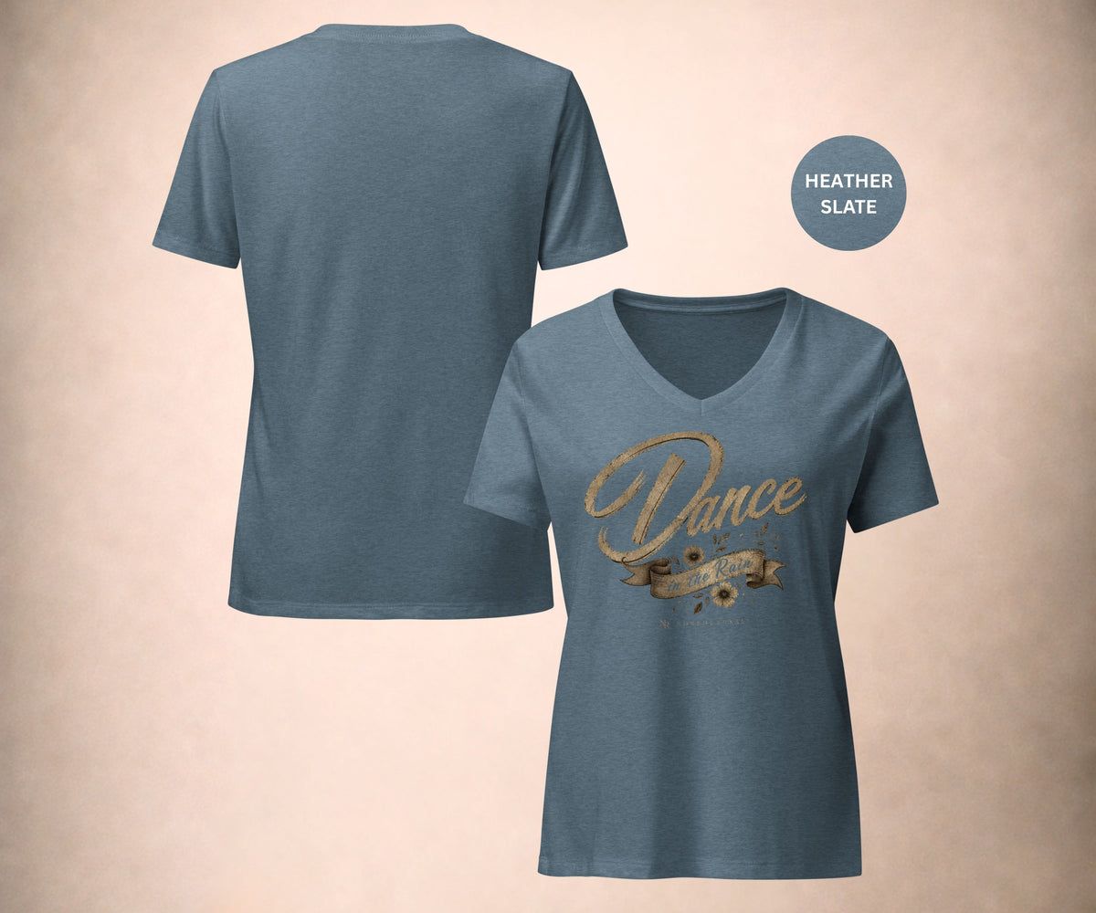DANCE IN THE RAIN Women’s V-Neck T-Shirt