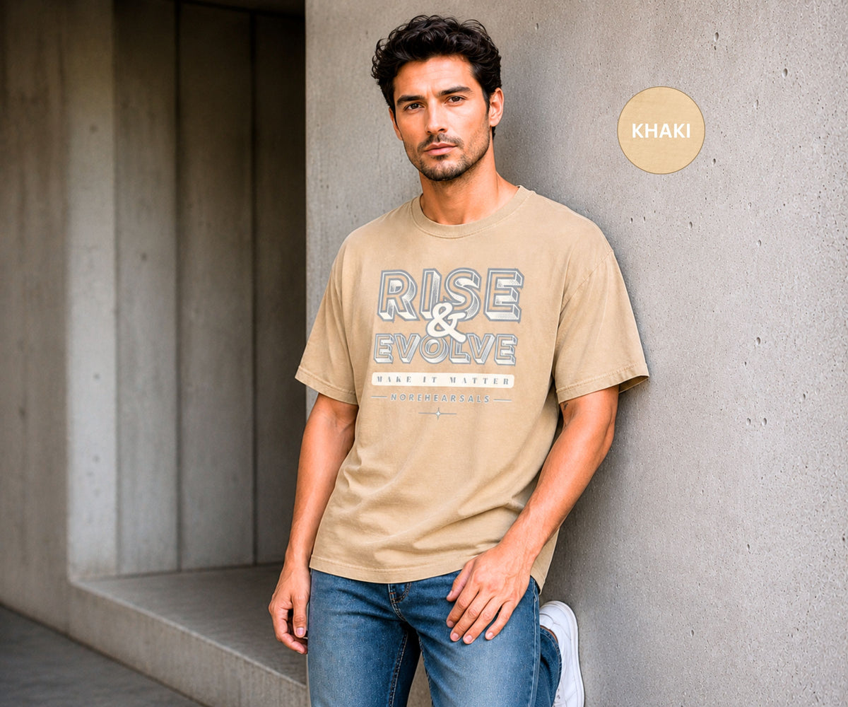 RISE & EVOLVE – Men’s Oversized T-Shirt