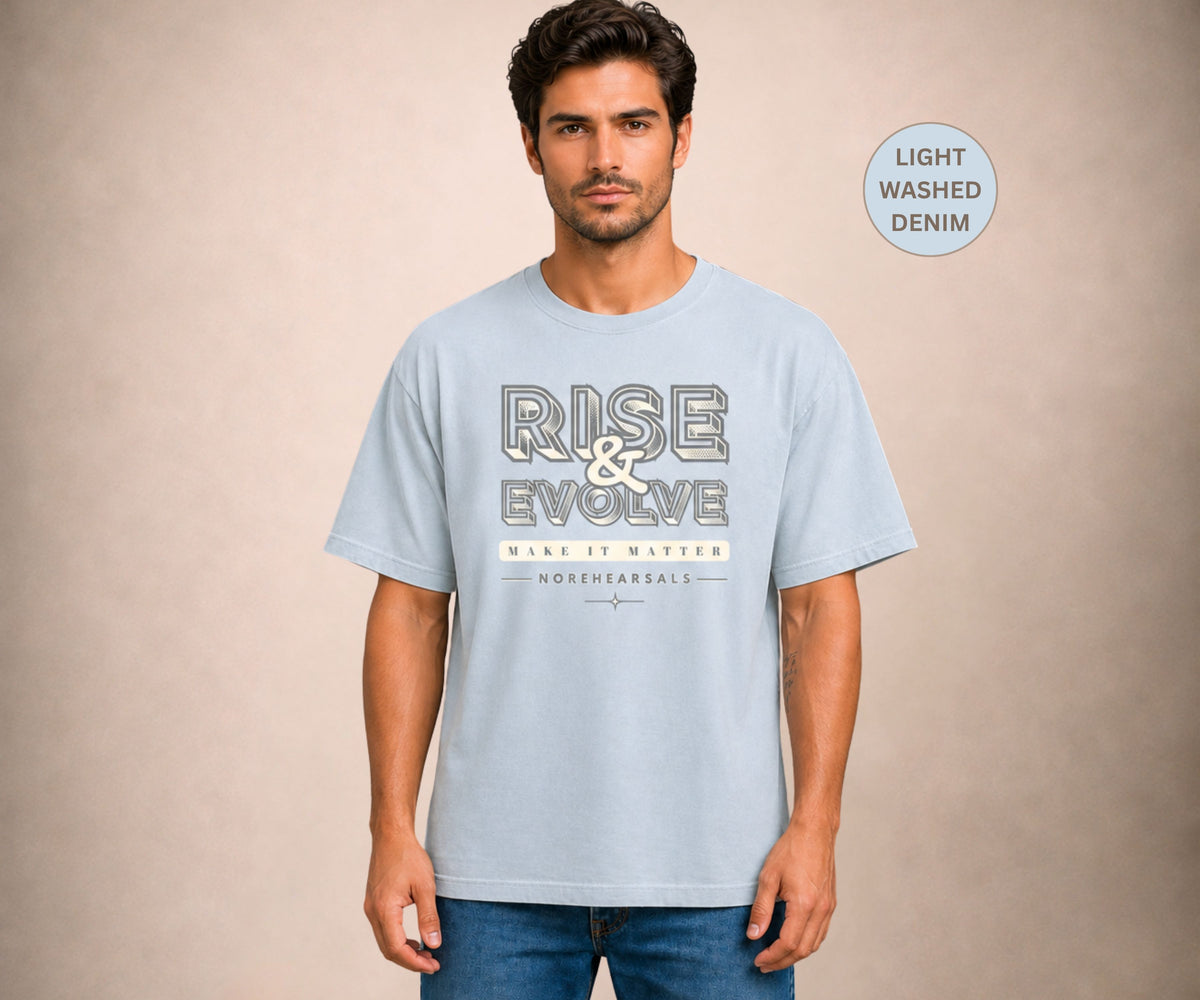 RISE & EVOLVE – Men’s Oversized T-Shirt