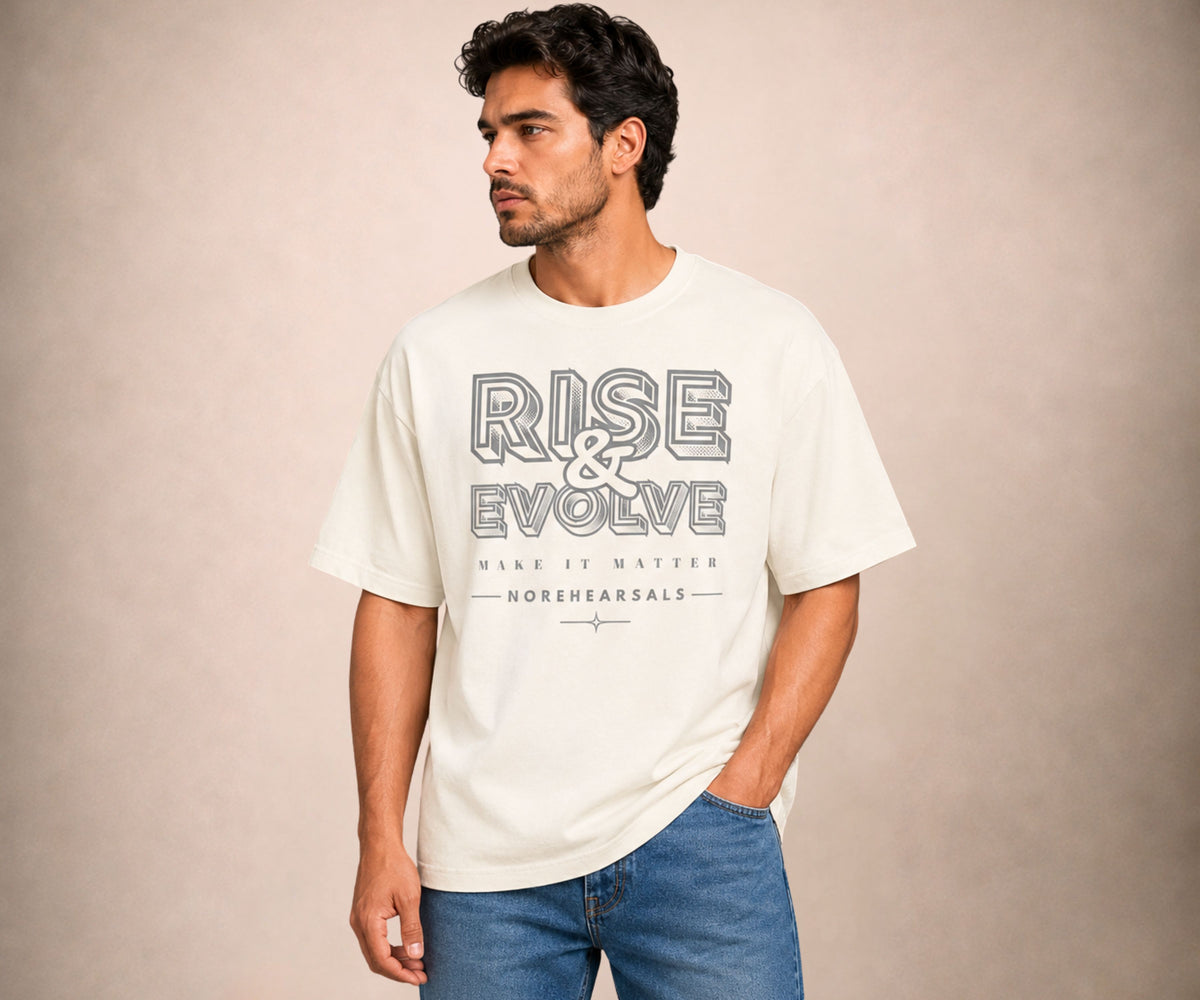 RISE & EVOLVE – Men’s Oversized T-Shirt
