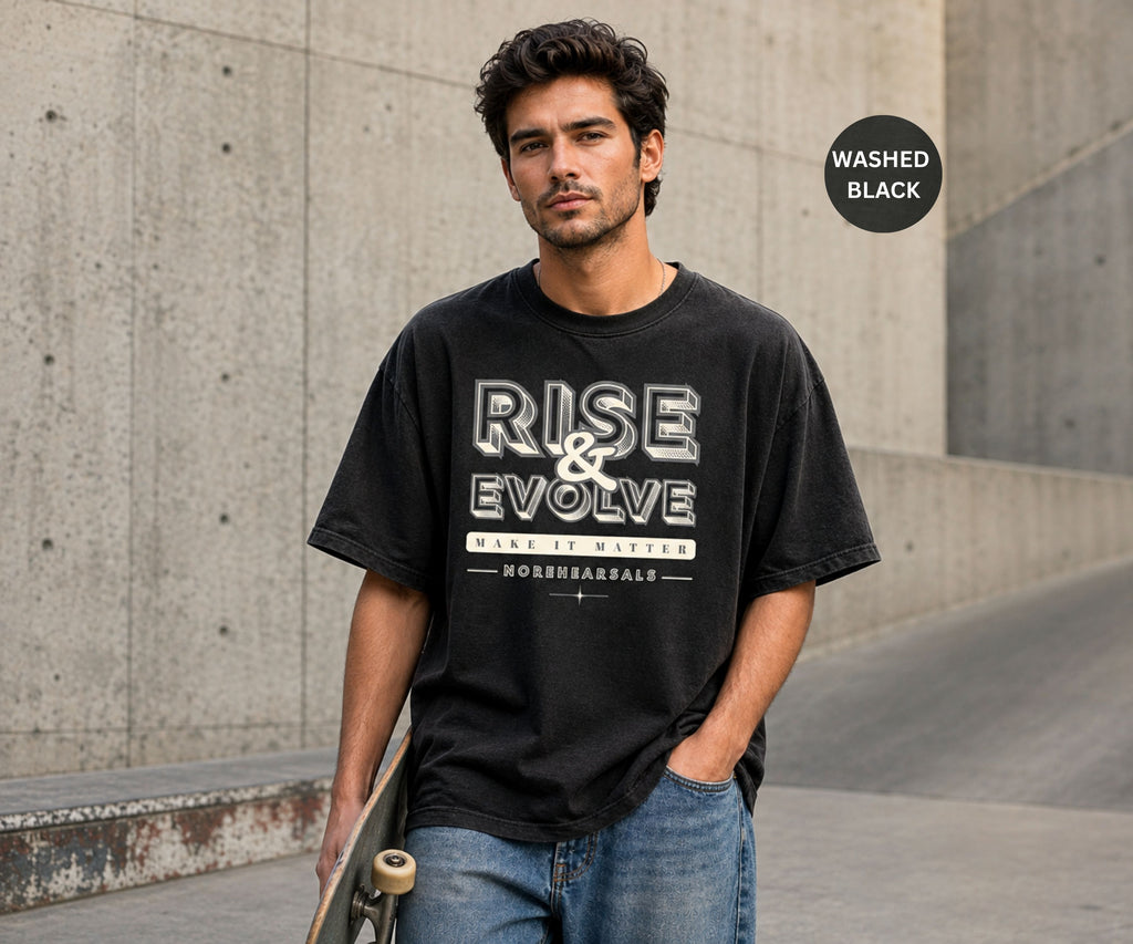 RISE & EVOLVE – Men’s Oversized T-Shirt