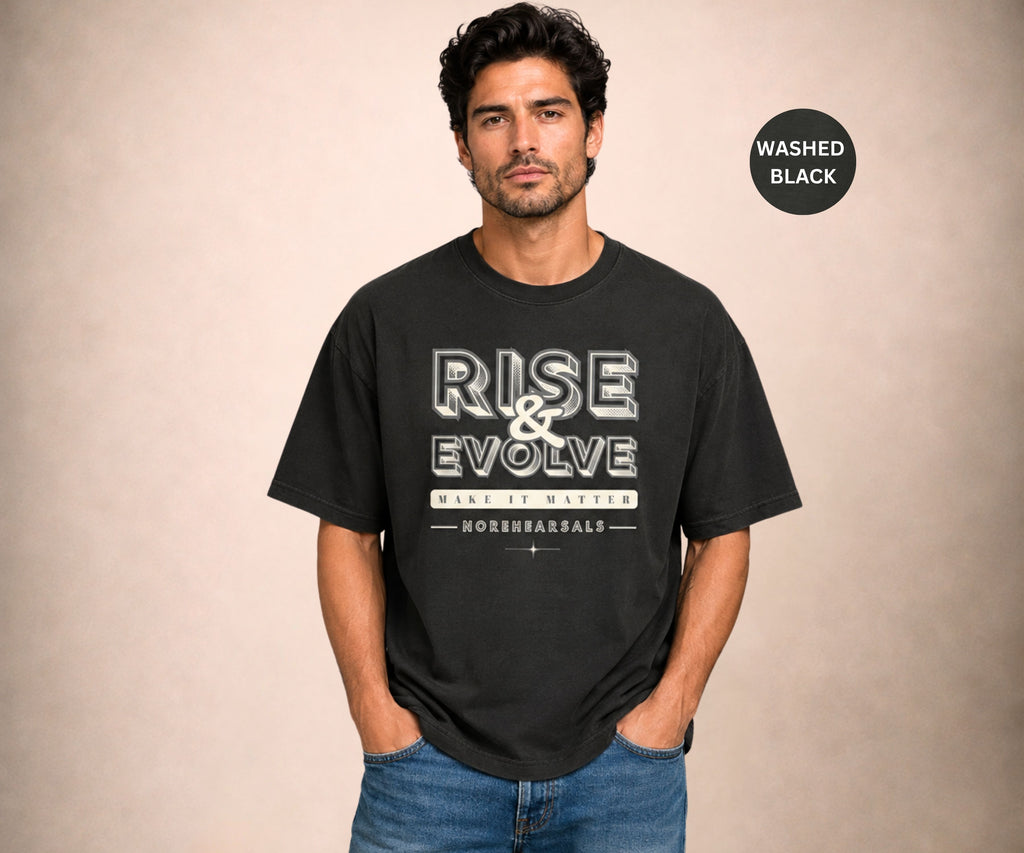 RISE & EVOLVE – Men’s Oversized T-Shirt