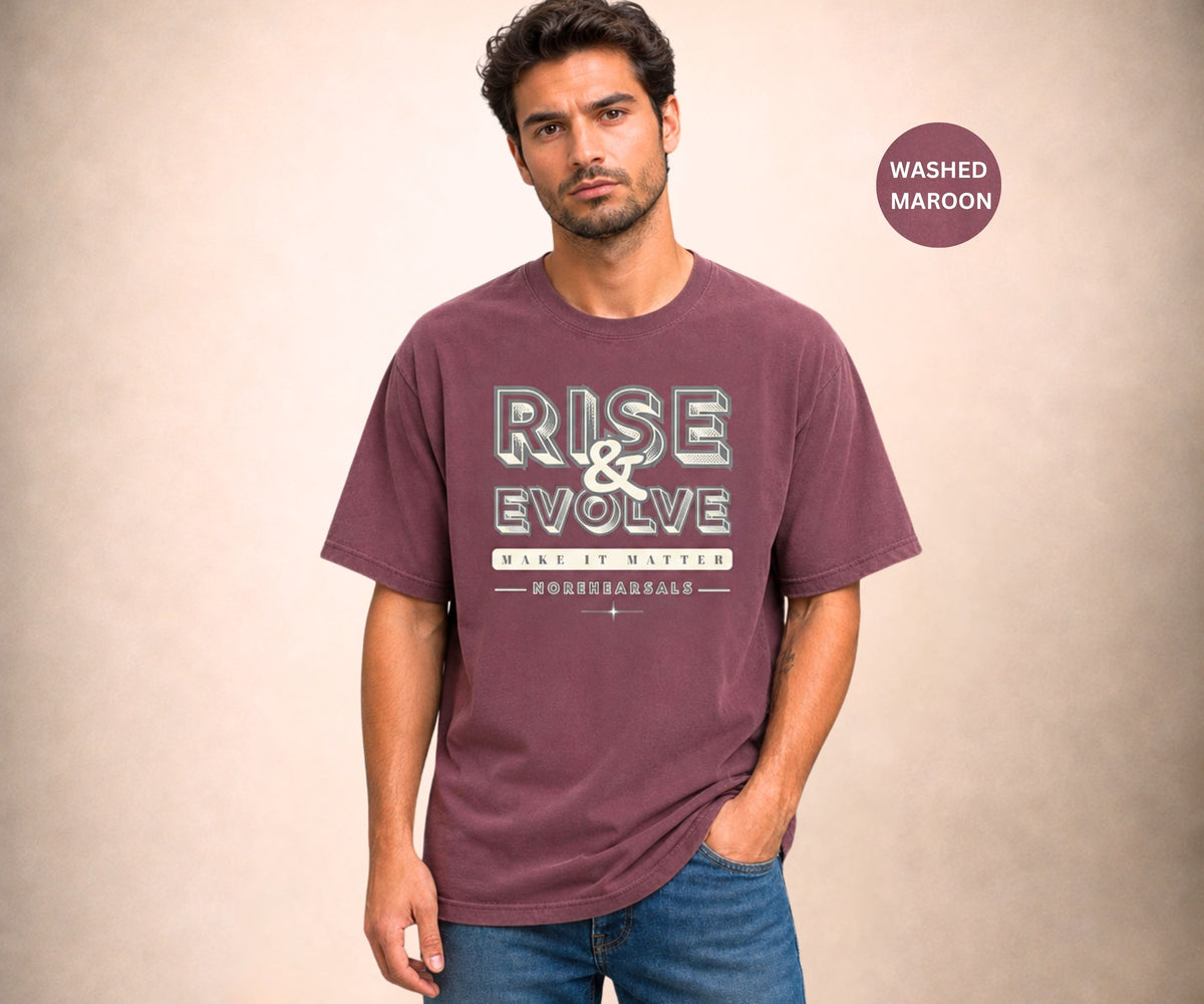 RISE & EVOLVE – Men’s Oversized T-Shirt