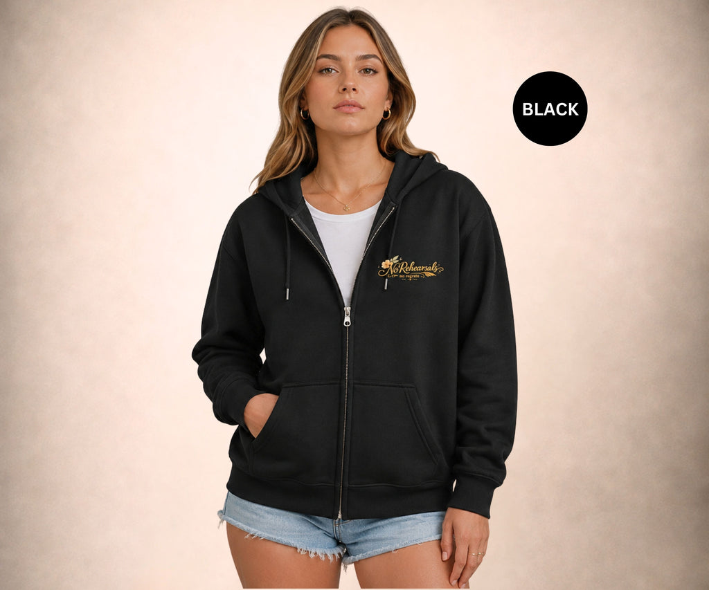 TIME WON'T WAIT Women's Zip Up Hoodie