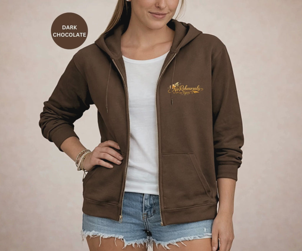 TIME WON'T WAIT Women's Zip Up Hoodie