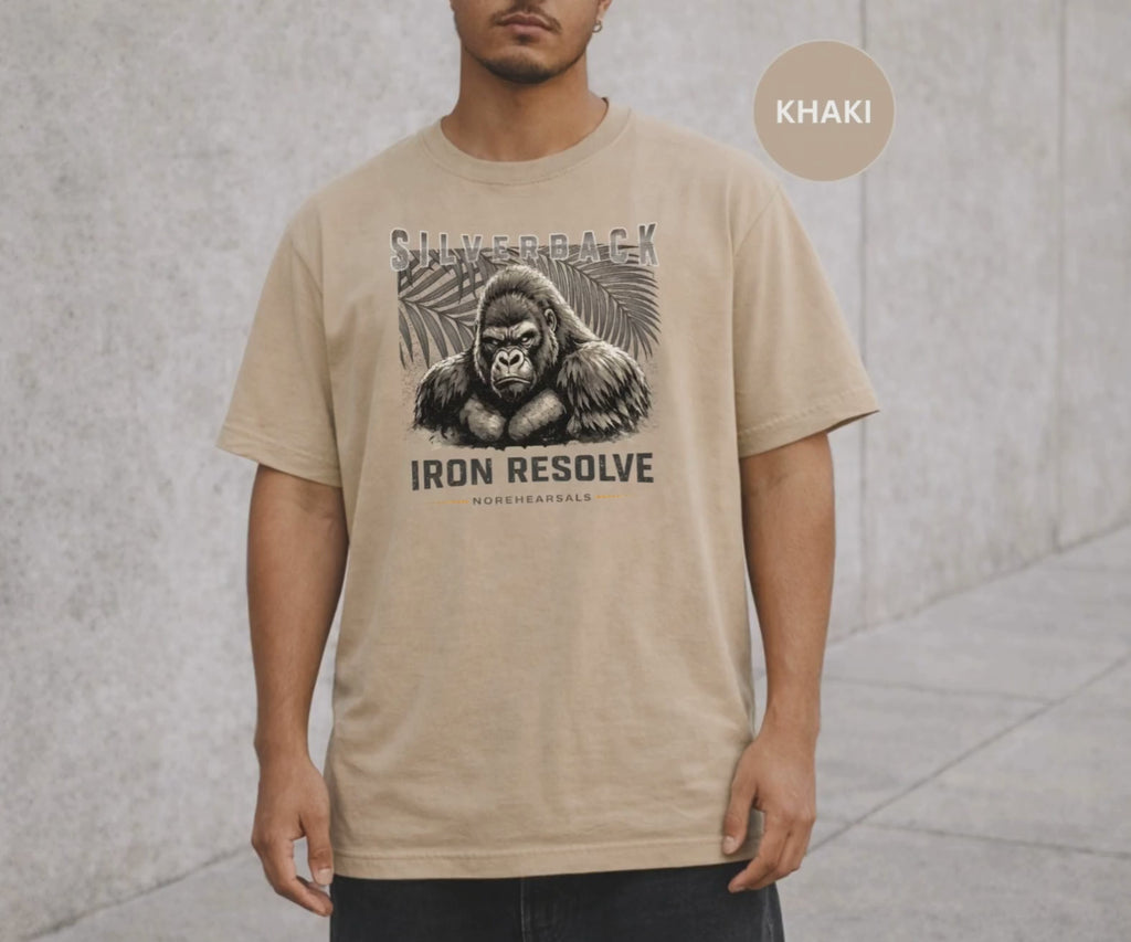 SILVERBACK – IRON RESOLVE Men’s Oversized Vintage Wash T-Shirt